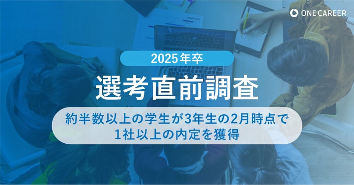 2025年卒 選考直前調査】約半数以上の学生が3年生の2月時点で1社以上の 2025年卒 選考直前調査】約半数以上の学生が3年生の2月時点で1社以上の