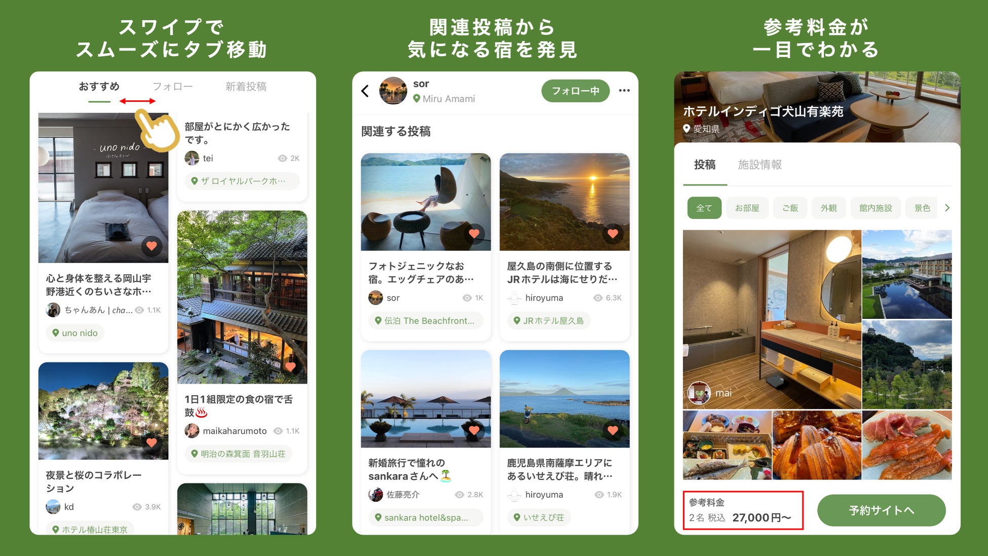 1、行きたい宿を見つける体験が向上