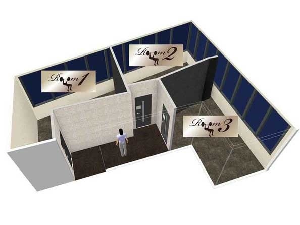 個室イメージ：ひと部屋ずつ完全な個室となっている。