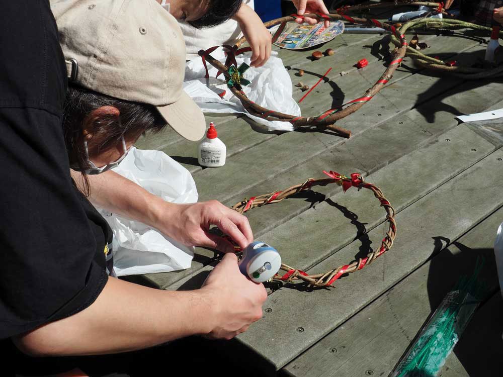 親子でリース作り体験