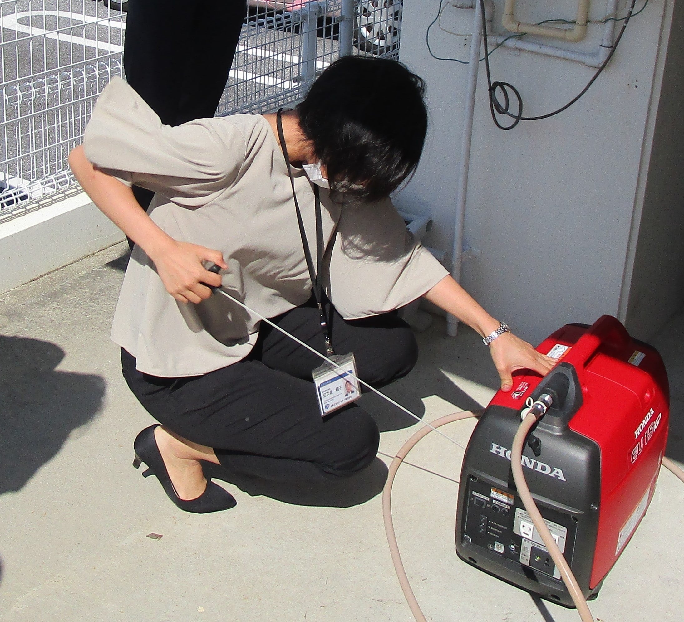 ガス発電機作動テストの様子