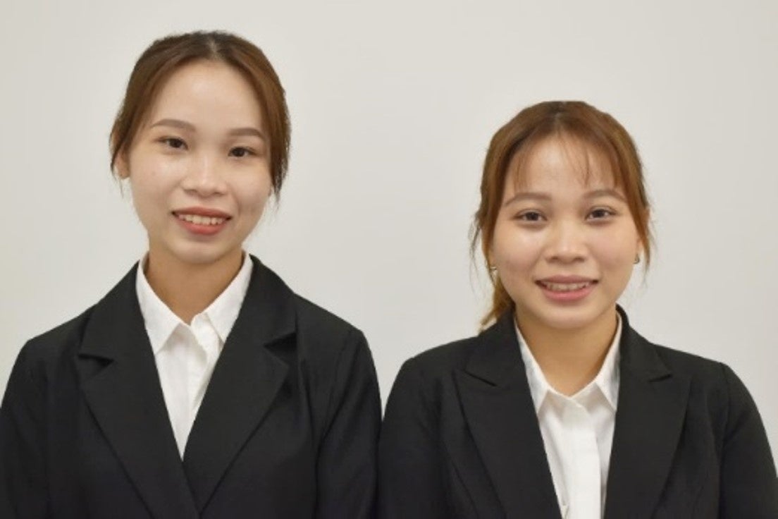 ベトナム人インターン生（左：グエン ティ クイさん／右：レ チュック ラムさん）