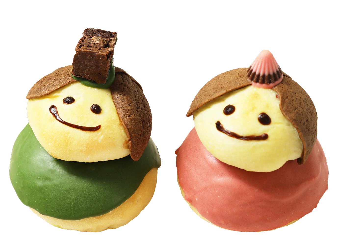 左：おだいりさまパン　右：おひなさまパン