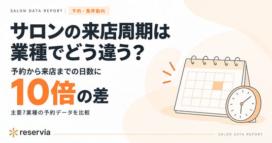 サロン業種で予約から来店までの日数が10倍差 | 全国7業種・26週間の