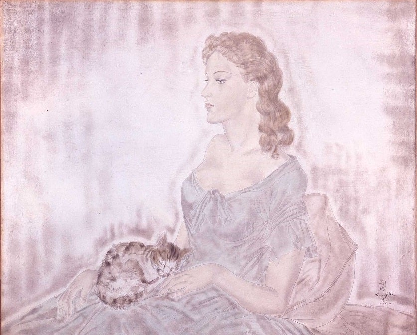 藤田嗣治《青いドレスの女》 1939年