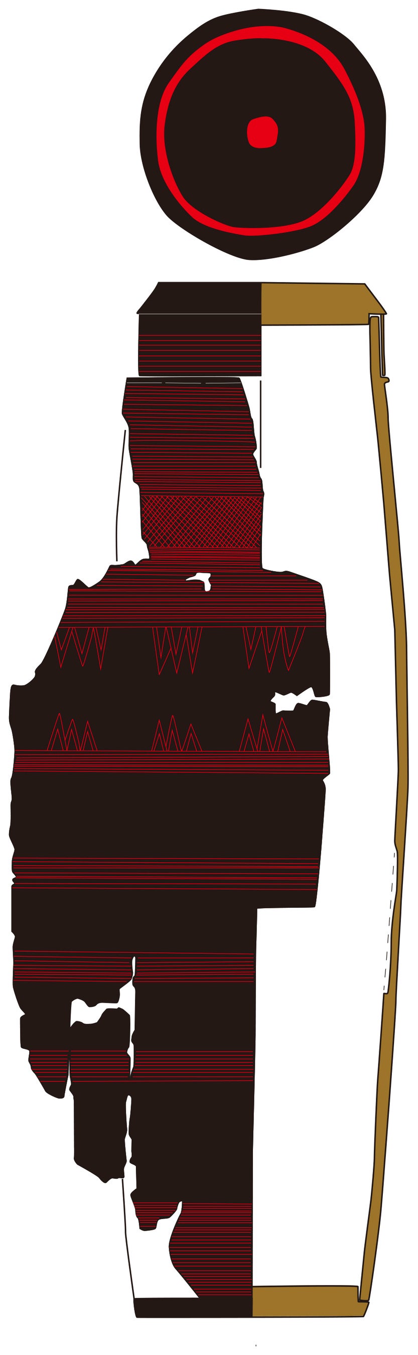 漆塗容器復元図 山口譲治氏原図を加工