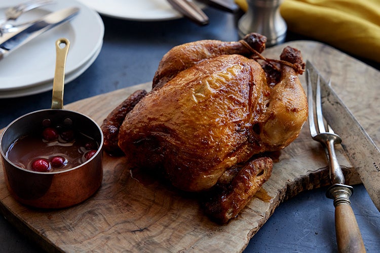 ローストチキン クランベリーソース添え