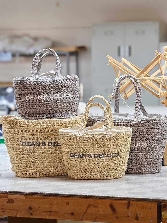 DEAN&DELUCA × BEAMS クロッシェバスケットバッグS(グレー) DEAN&DELUCA BEAMS クロッシェバスケットバッグS グレー｜Yahoo