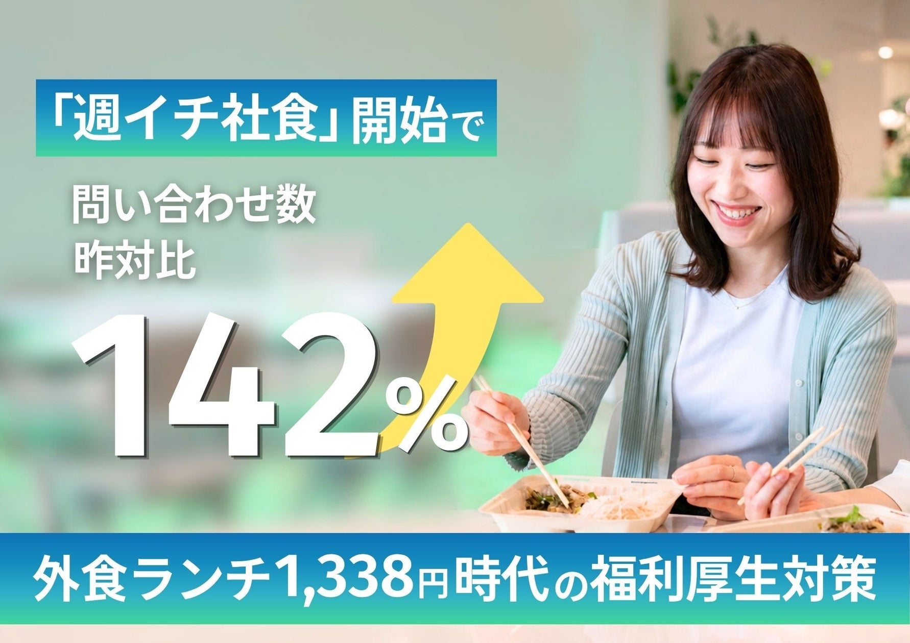 外食ランチ1,338円時代に「週イチ社食」問い合わせ142%増、初期費用0円が導入企業を後押し
