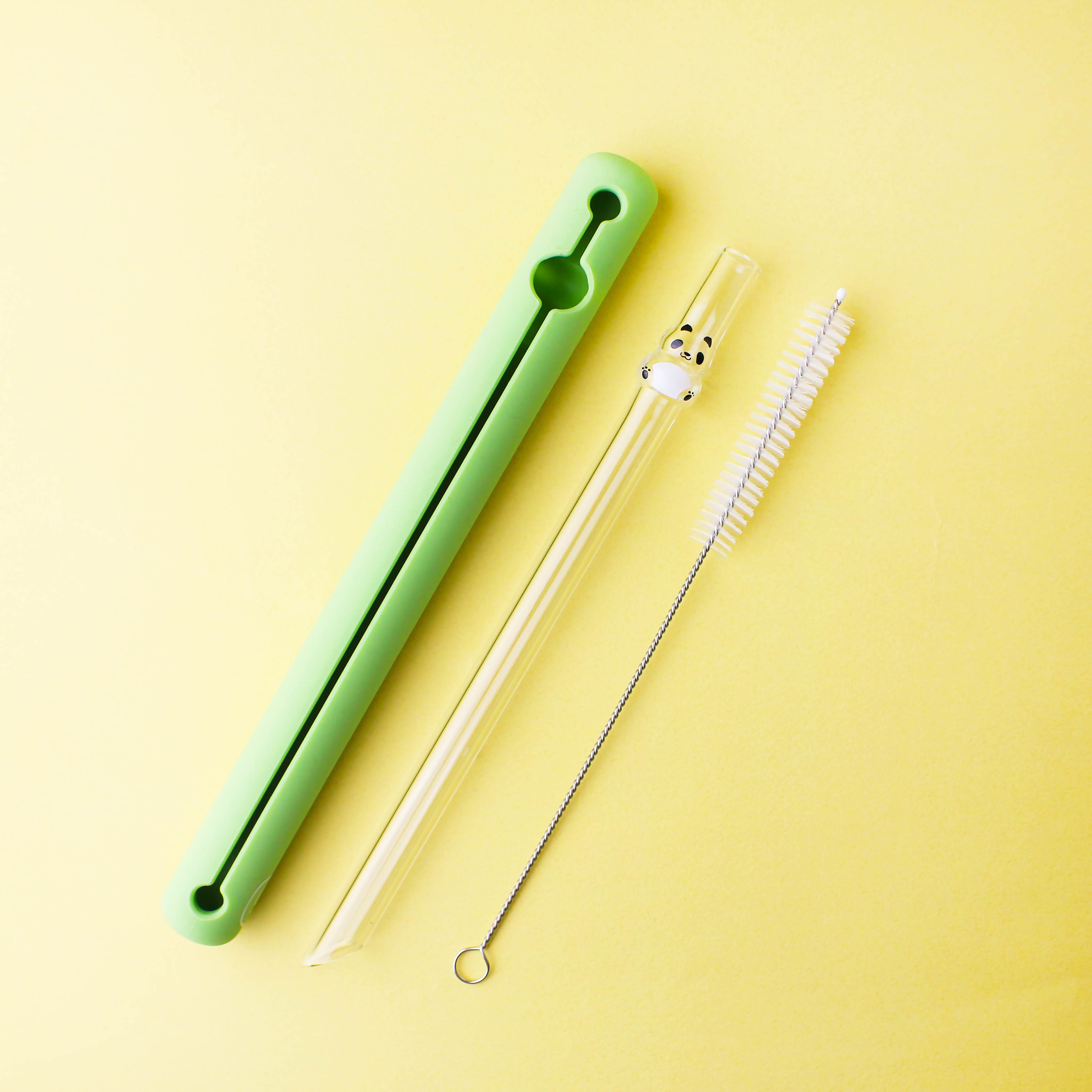 グッドグラス　「パンダ」ガラスストローセット