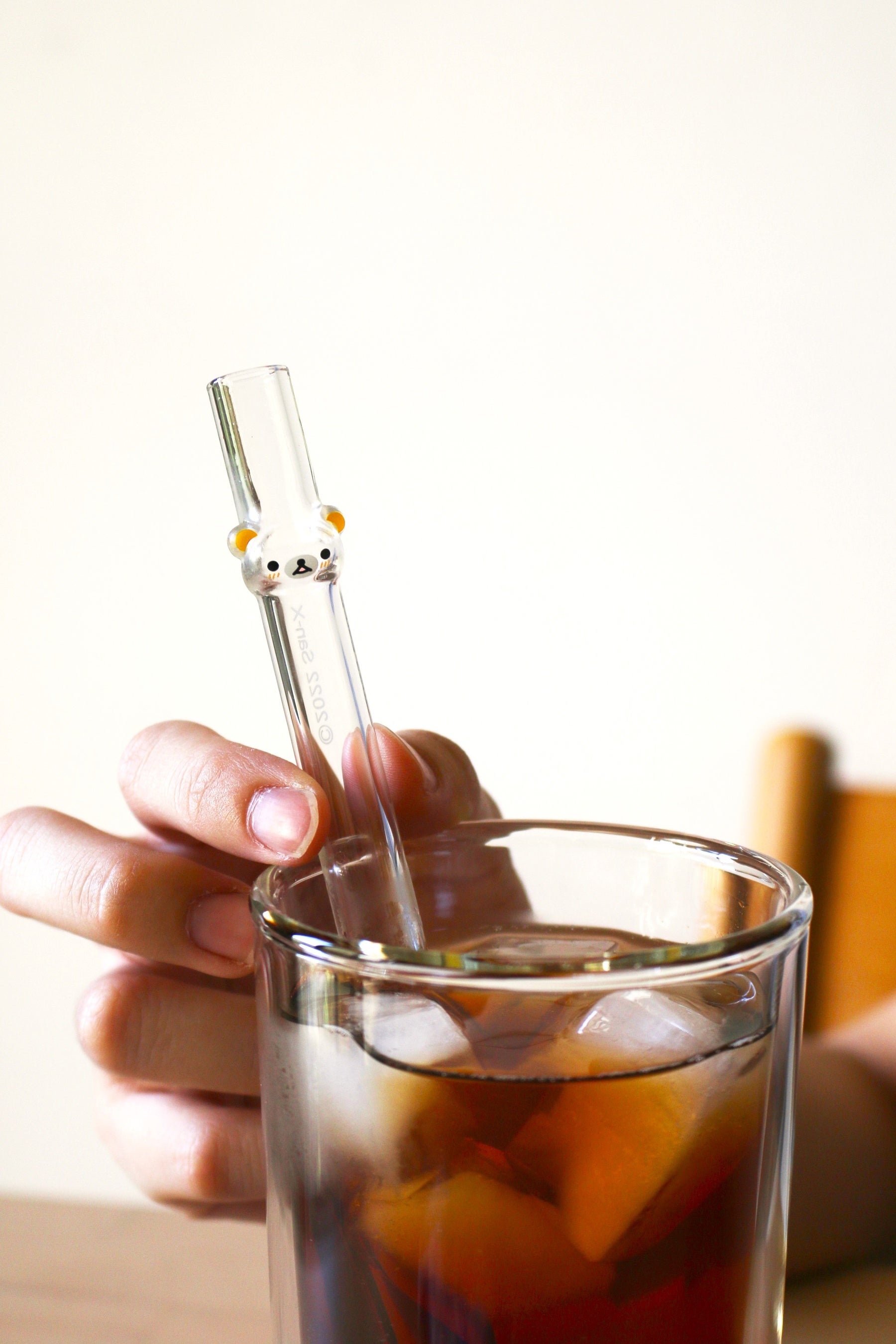 「リラックマ」ガラスストローセット　口開け