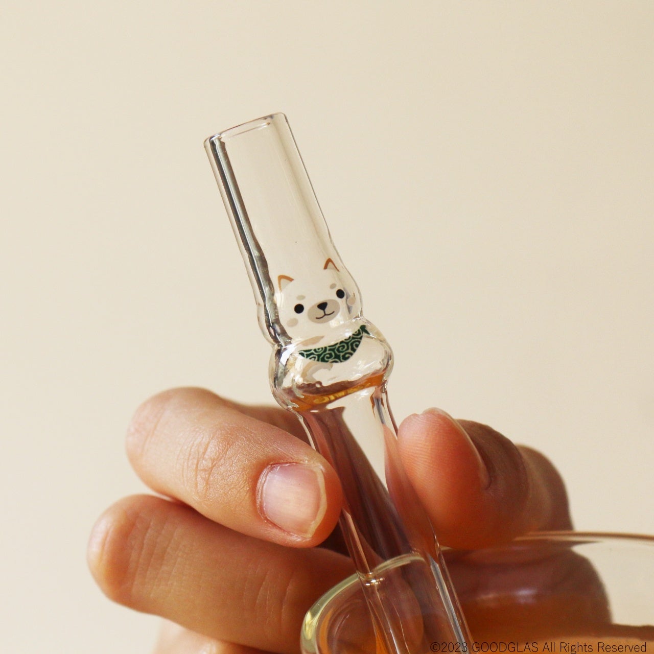 「しば犬」ストロー（緑スカーフ）