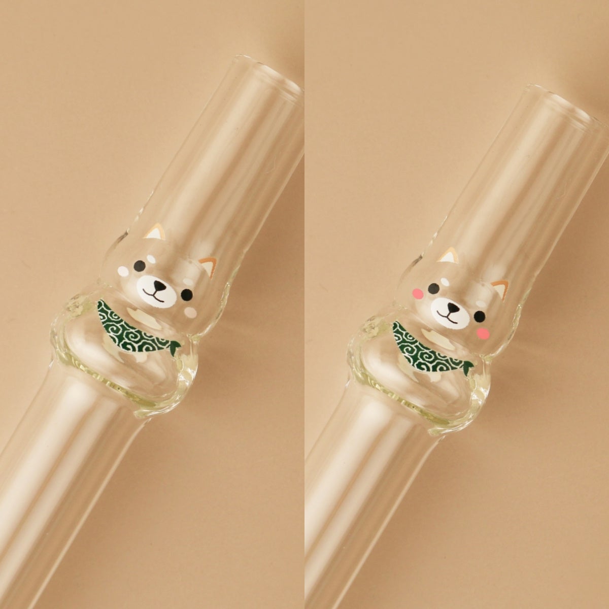 冷たいドリンクでほっぺが赤くなります