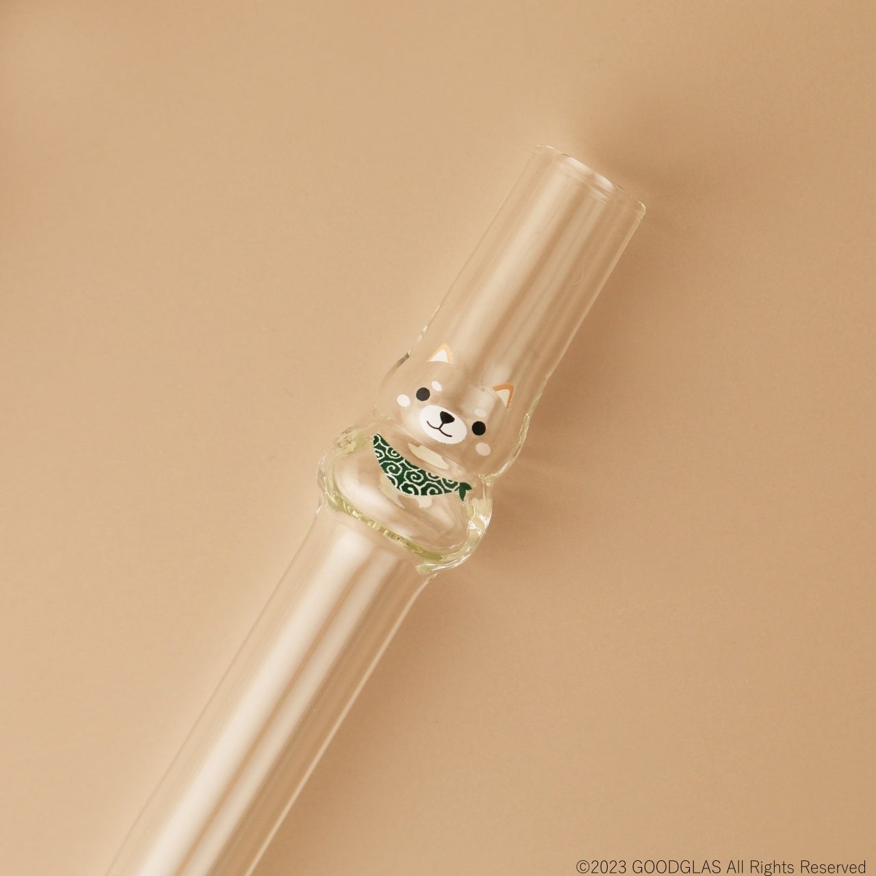 「しば犬」ストロー（緑スカーフ）