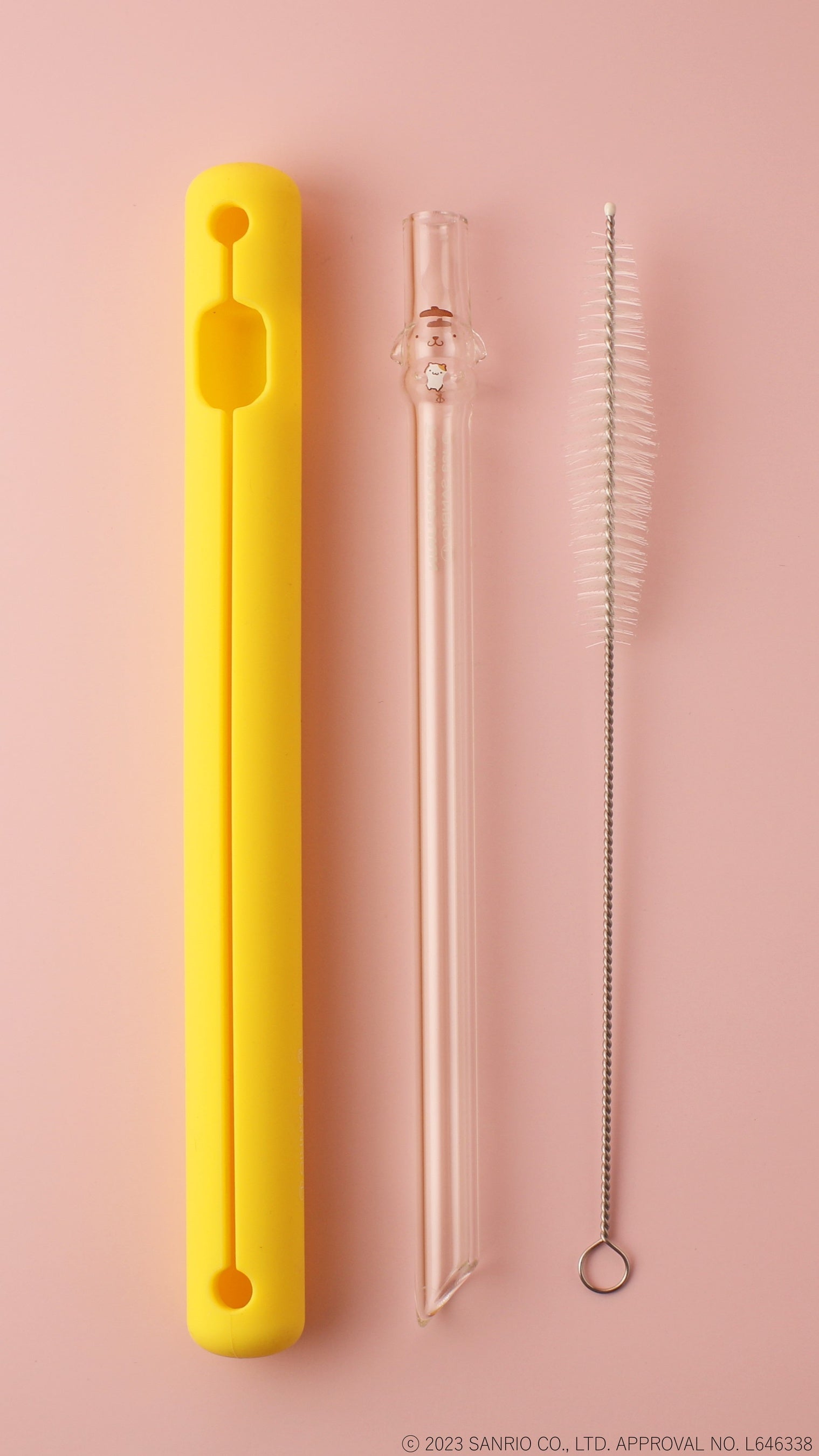 ポムポムプリン」ストロー　ケースとブラシがセット