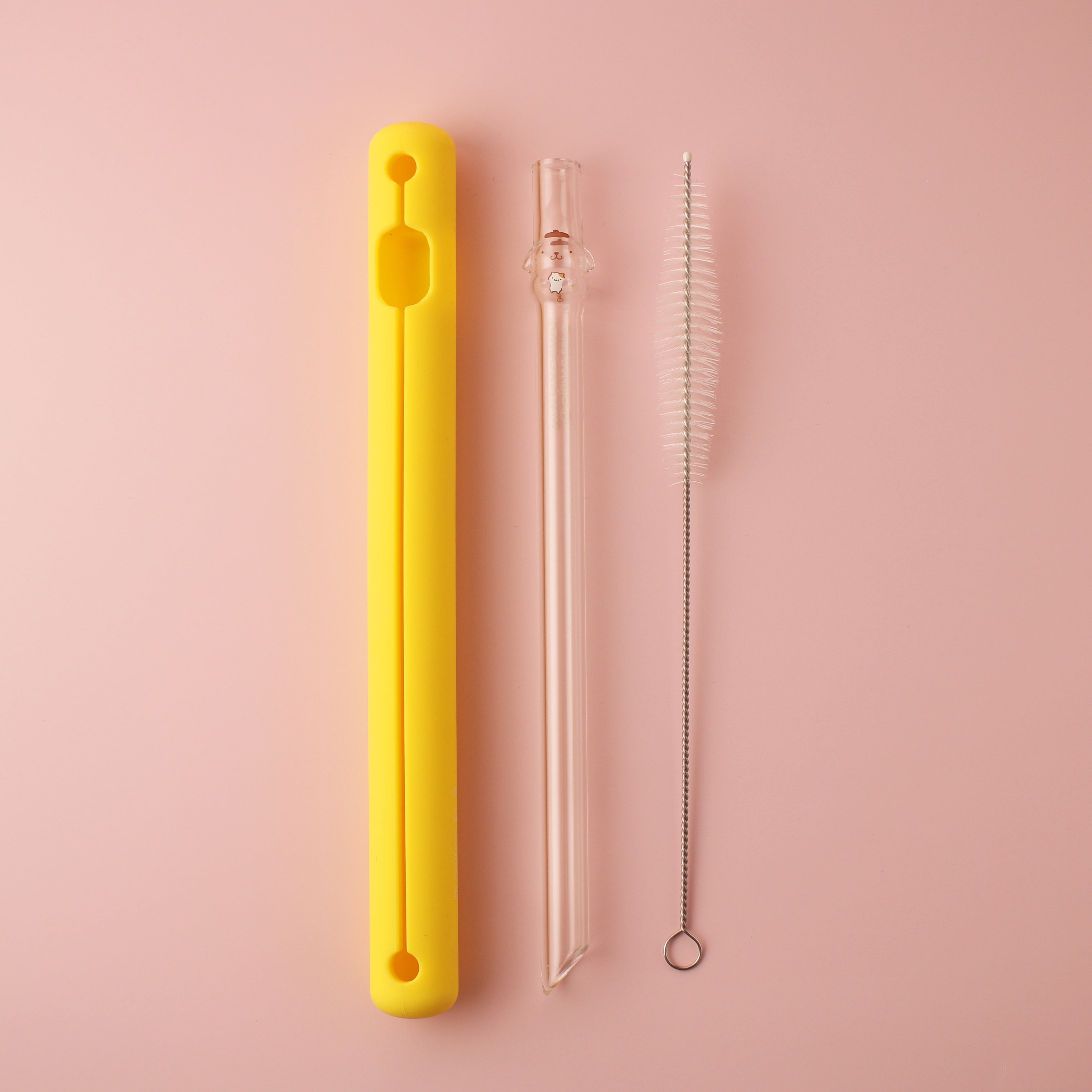 ポムポムプリン」ストロー　ケースとブラシがセット