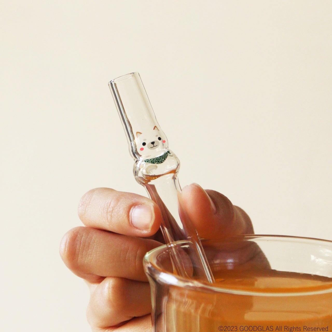 グッドグラス  ガラス製マイストロー「柴犬」