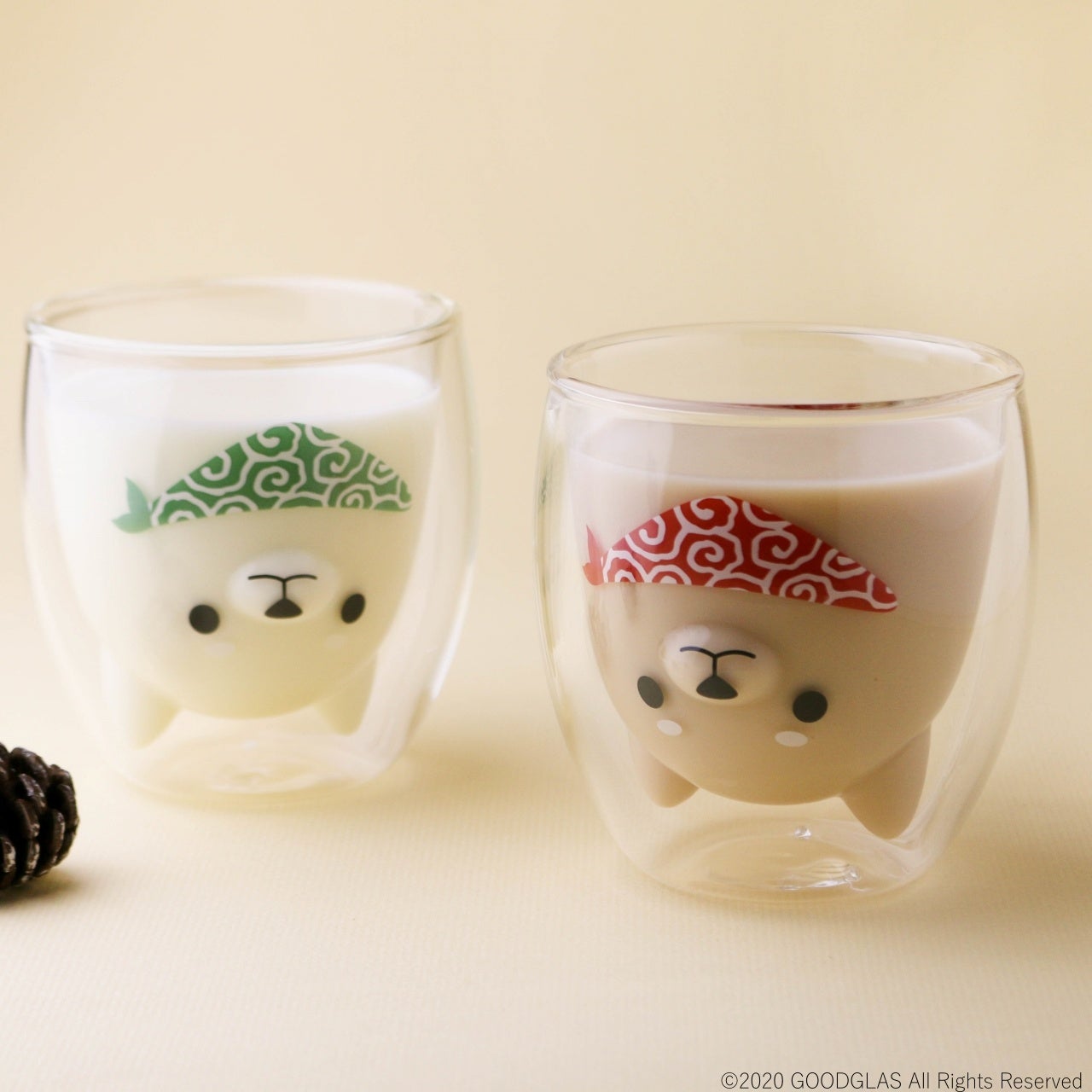 しば犬マグ　ダブルウォールグラス