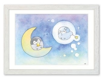 新作描き下ろし複製原画「星に願いを」(B5額装)作品サイズ:H182mm×W257mm 16,500円・お一人様1点まで