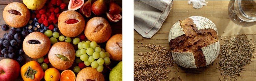 左）銀座 月と花(銀座)　右）おへそカフェ＆ベーカリー(広島)