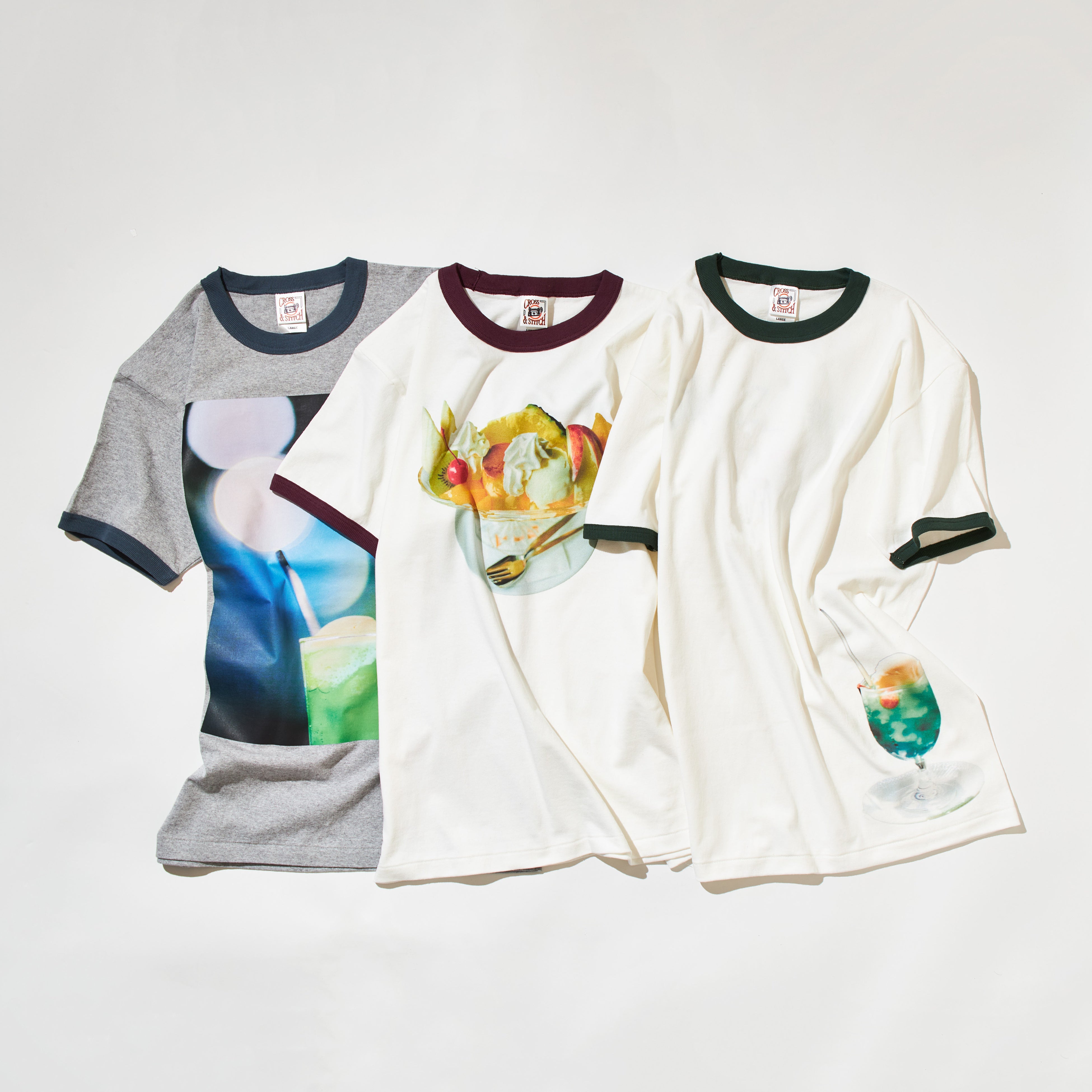 （喫茶店コラボ）リンガーTシャツ 喫茶マヅラ、喫茶ドレミ、珈琲王城 各¥6,500+tax