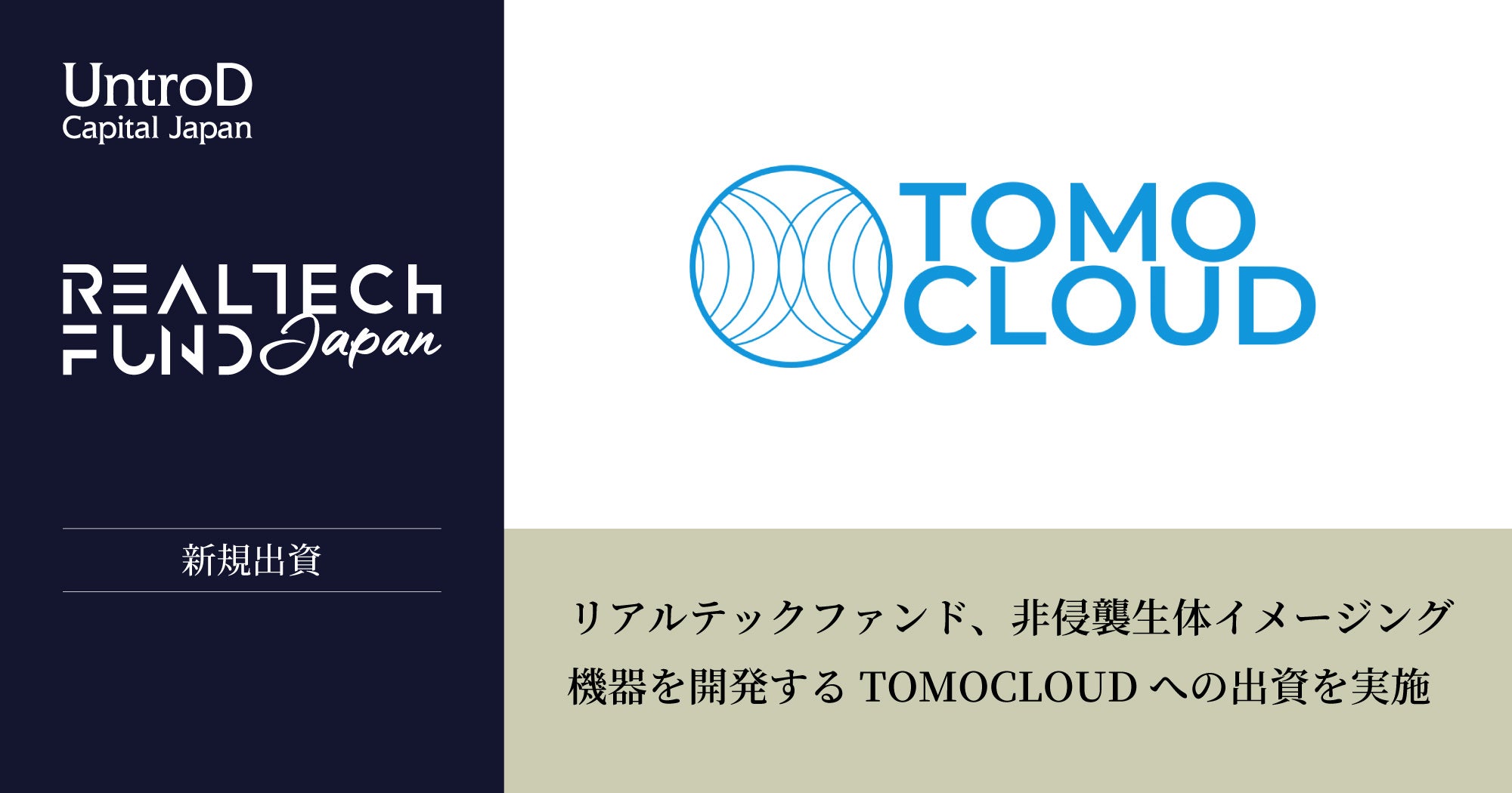 リアルテックファンド、非侵襲生体イメージング機器を開発するTOMOCLOUDへの出資を実施