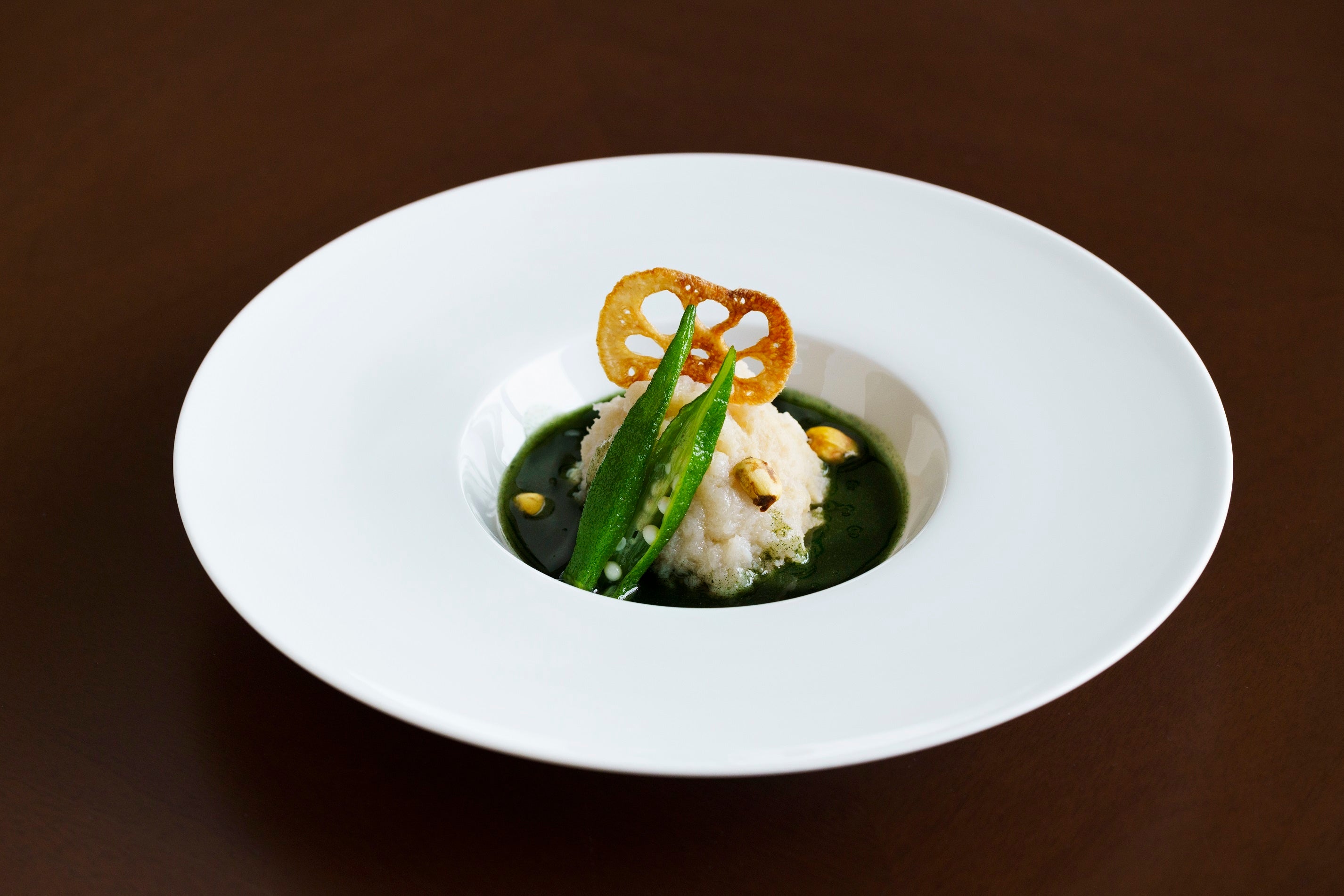 ミーバイの蓮蒸し ユーグレナ餡かけ