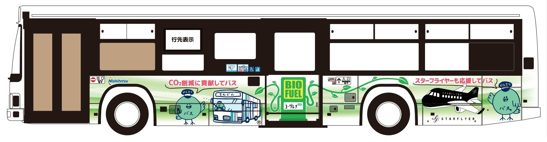 （3社共同のラッピングバスとして運行いたします）