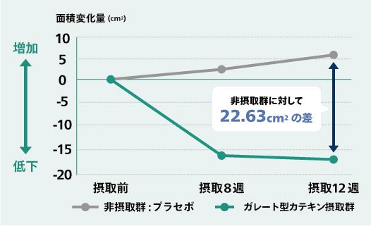 摂取の有無による腹部総脂肪面積の変化