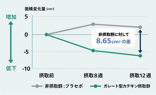摂取の有無による内臓脂肪面積の変化