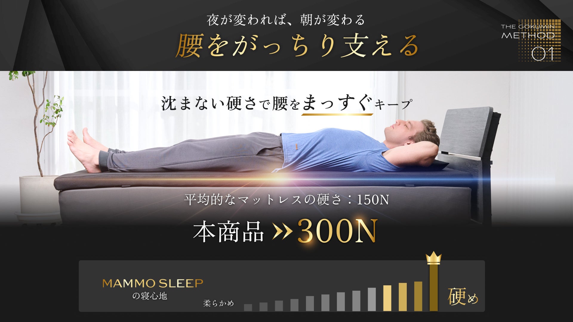 GOKUMIN】一般的なマットレスの約2倍の”超”高反発「MammoSleep