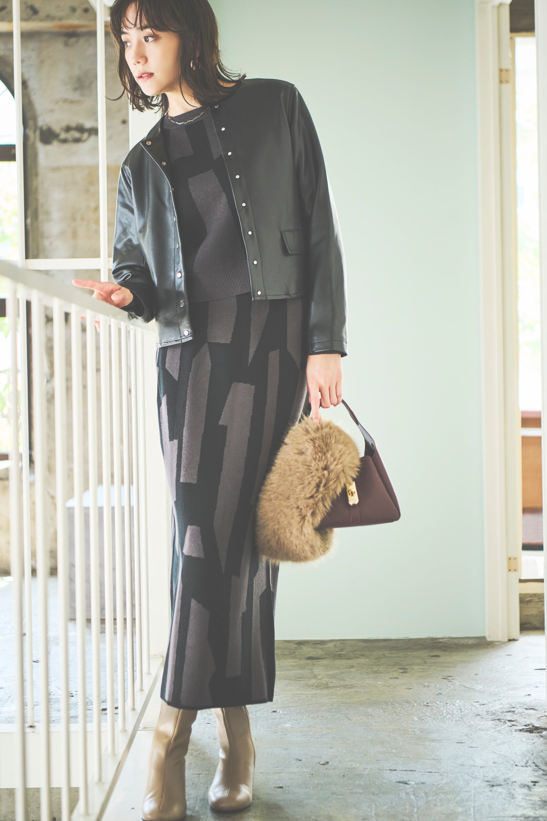 新品 Te chichi テチチ｜ 【松井愛莉着用】エコレザーIラインスカート 松井 愛莉が纏う Te chichiのNew Standard｜レディース