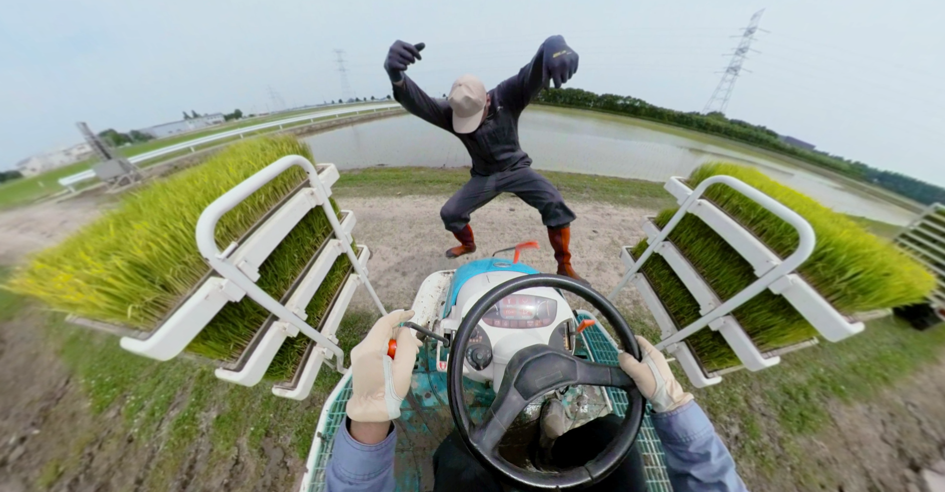 「農作業事故体験ＶＲ」第8弾「田植機 巻き込まれ・転落編」映像イメージ