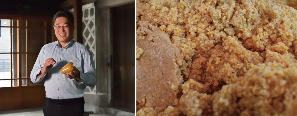 国産の米、大豆、麦、食塩のみで仕込み、丹精込めて作られた風味豊かな味噌。