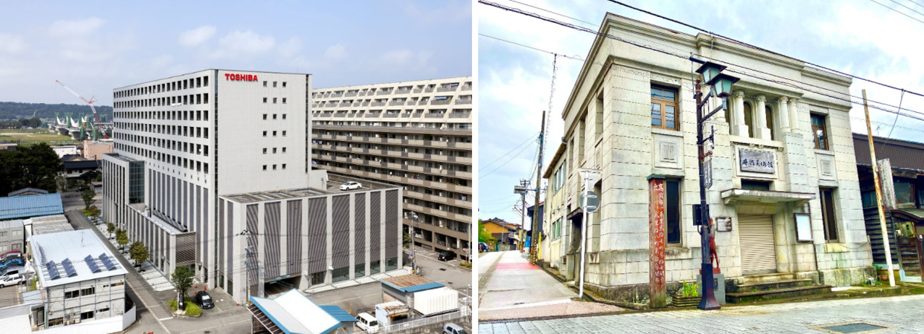 左：いちご富山駅西ビル　右：旧井波美術館