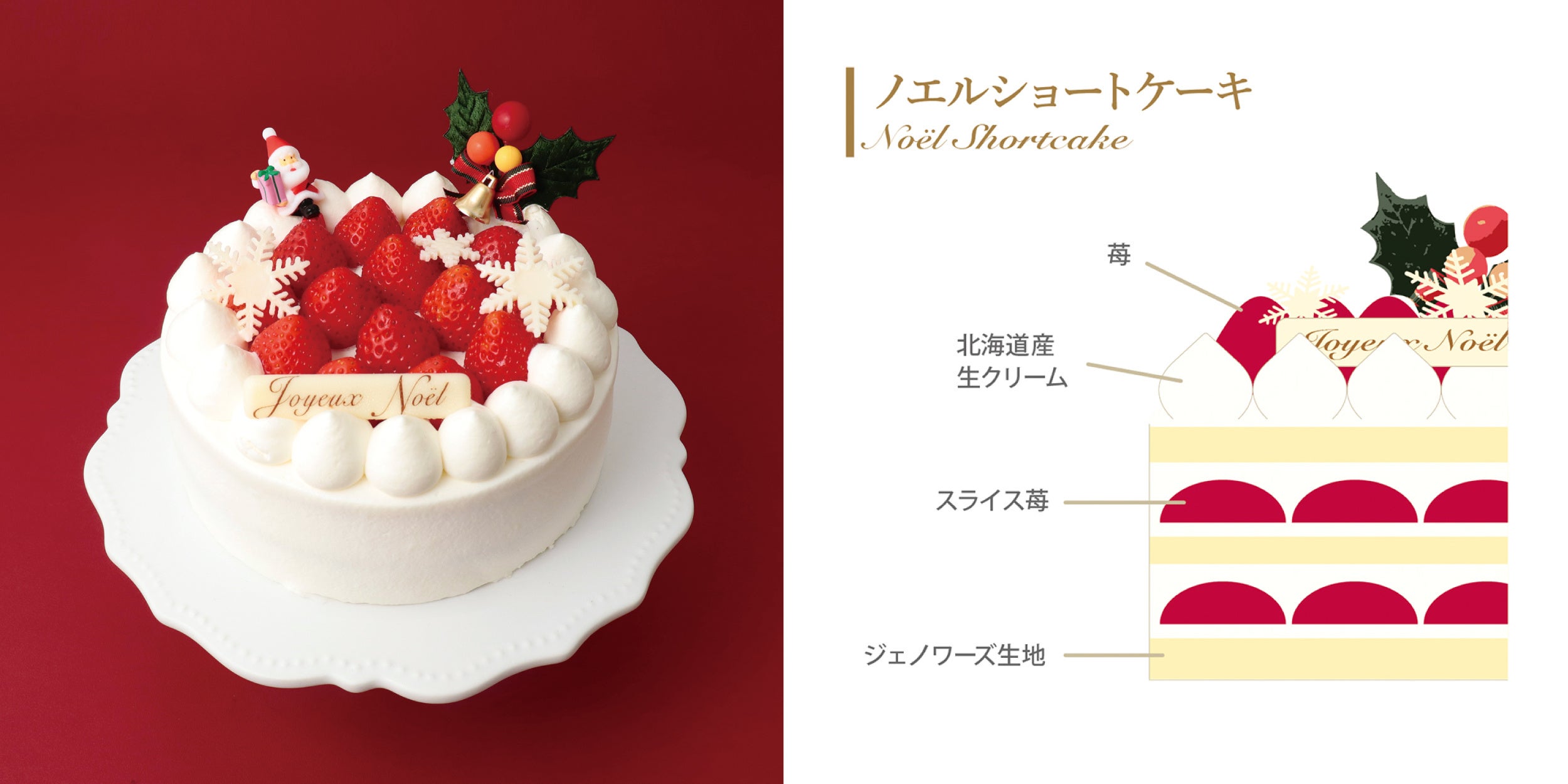 上品で華やかな「ラ・メゾン白金 グラン」のクリスマスケーキの
