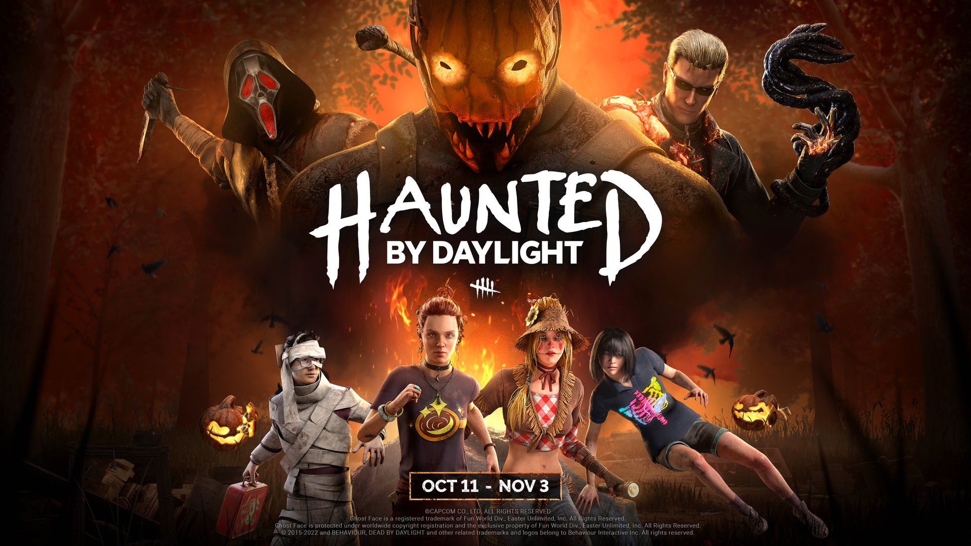 Dead By Daylight のハロウィンイベント Haunted By Daylight ホーンテッド バイ デイライト が10月12日 水 から11月4日 金 まで開催 Behaviour Interactive Inc のプレスリリース Dead By Daylight のハロウィンイベント Haunted By Daylight ホーンテッド バイ デイライト が10月12日 水 から11月4日 金 まで開催 Behaviour Interactive Inc のプレスリリース