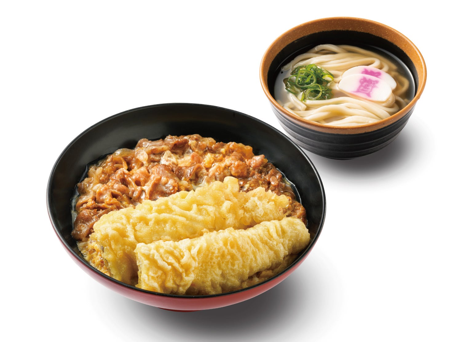 牛・穴子天とじ丼（ミニうどん付）：1,100円（税込）