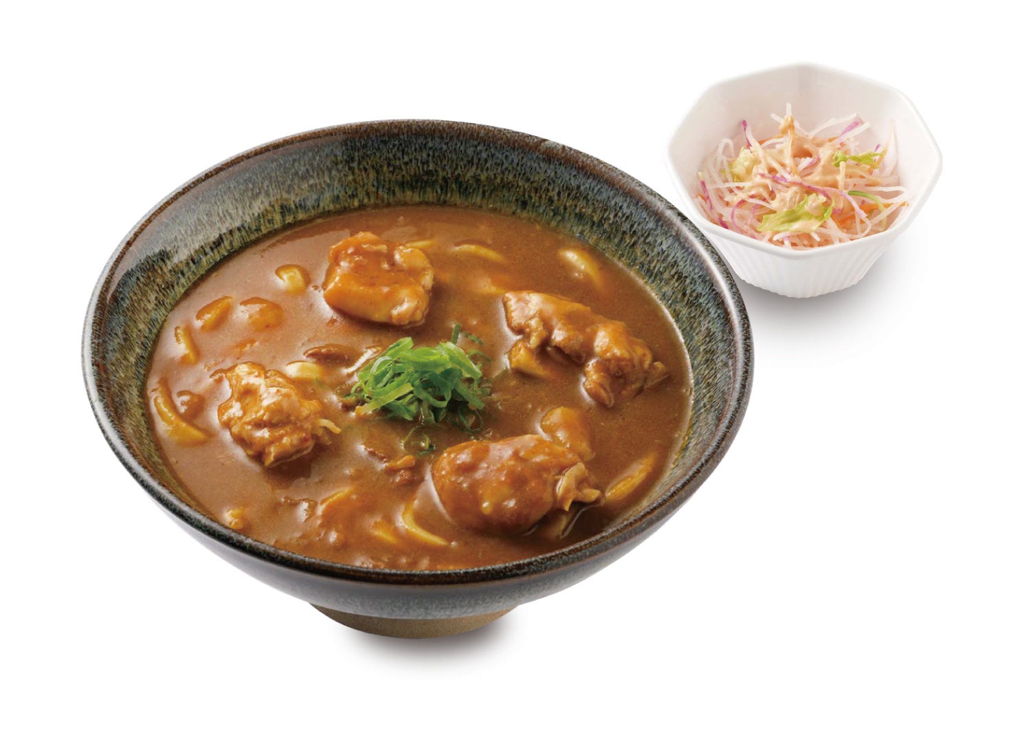 出汁香るゴロゴロチキンカレーうどん（サラダセット）：1,020円（税込）