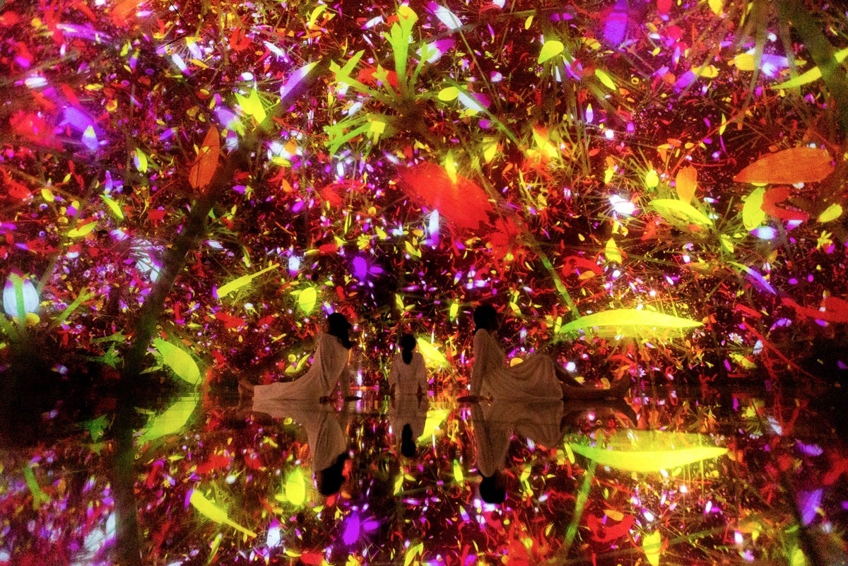 チームラボ《Floating in the Falling Universe of Flowers》©チームラボ
