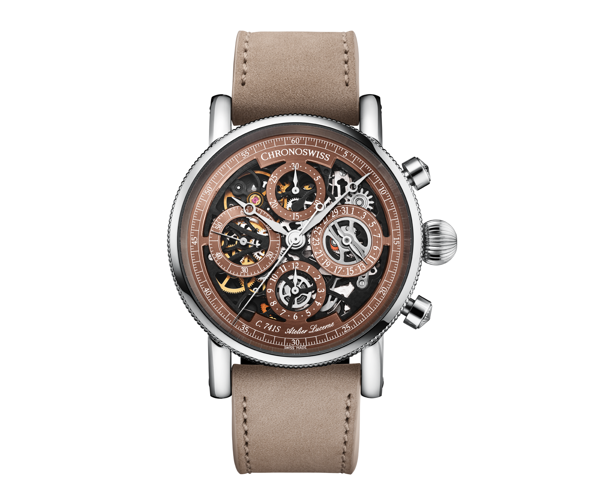 ZODIAC クロノグラフ 腕時計 スイス製 ブラウン系 ZODIAC クロノグラフ 腕時計 スイス製 ブラウン系