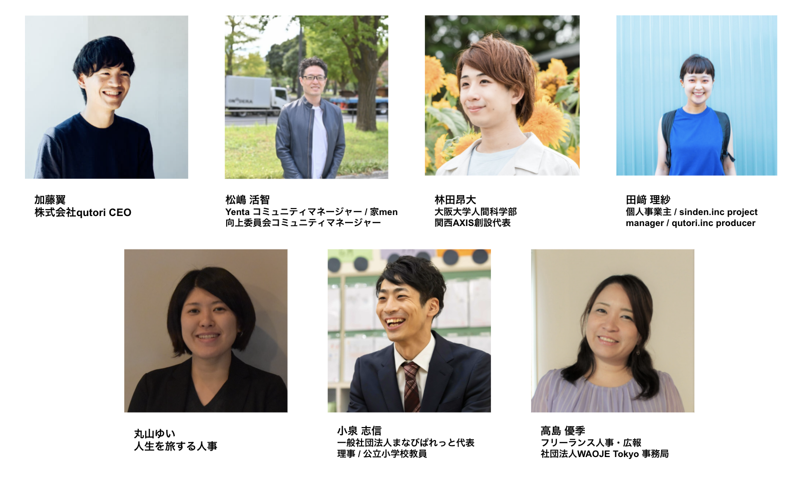 参加予定コミュニティマネージャー（qutori提供）