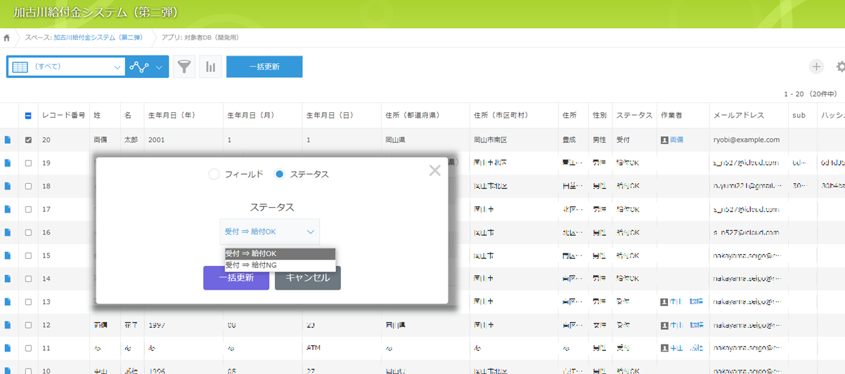 （給付システム画面イメージ ）