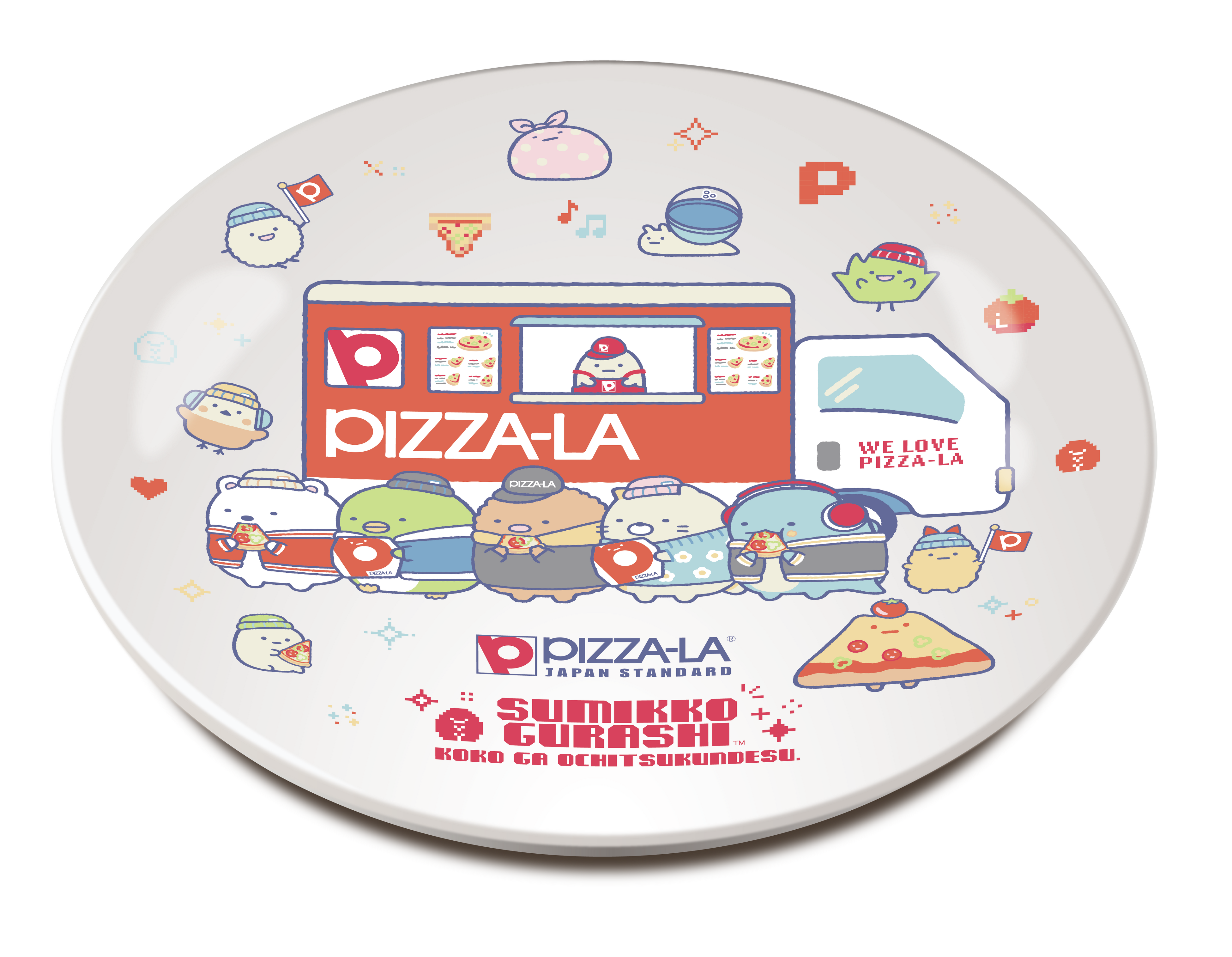 すみっコたちがピザーラのキッチンカーと初共演したオリジナルデザイン