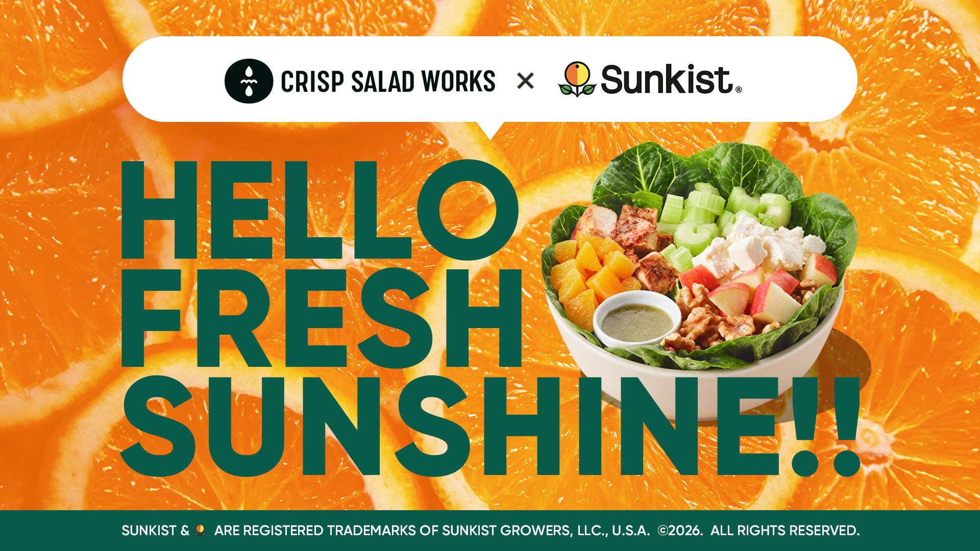 クリスプサラダワークス × サンキスト®️初となる「コラボレーションサラダ」を販売！