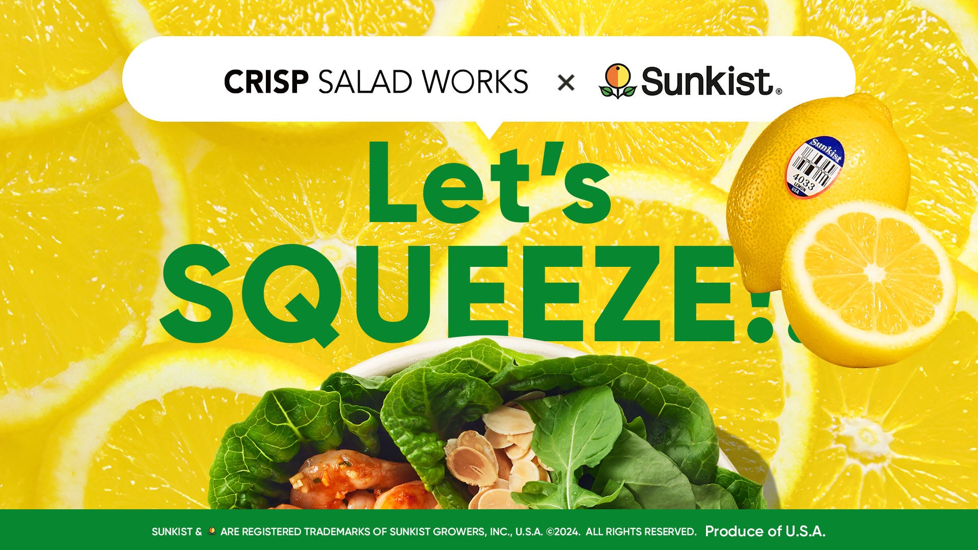 CRISP SALAD WORKSがサンキスト®️と初コラボ！「カリフォルニア