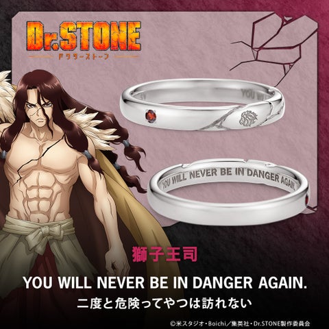 TVアニメ「Dr.STONE」メッセージリング(指輪)。“唆るぜこれは・・・!”など6人のセリフを英文で刻印。2024年1月31日(水)まで予約受付 TVアニメ「Dr.STONE」メッセージリング(指輪)。“唆るぜこれは・・・!”など6人のセリフを英文で刻印。2024年1月31日(水)まで予約受付