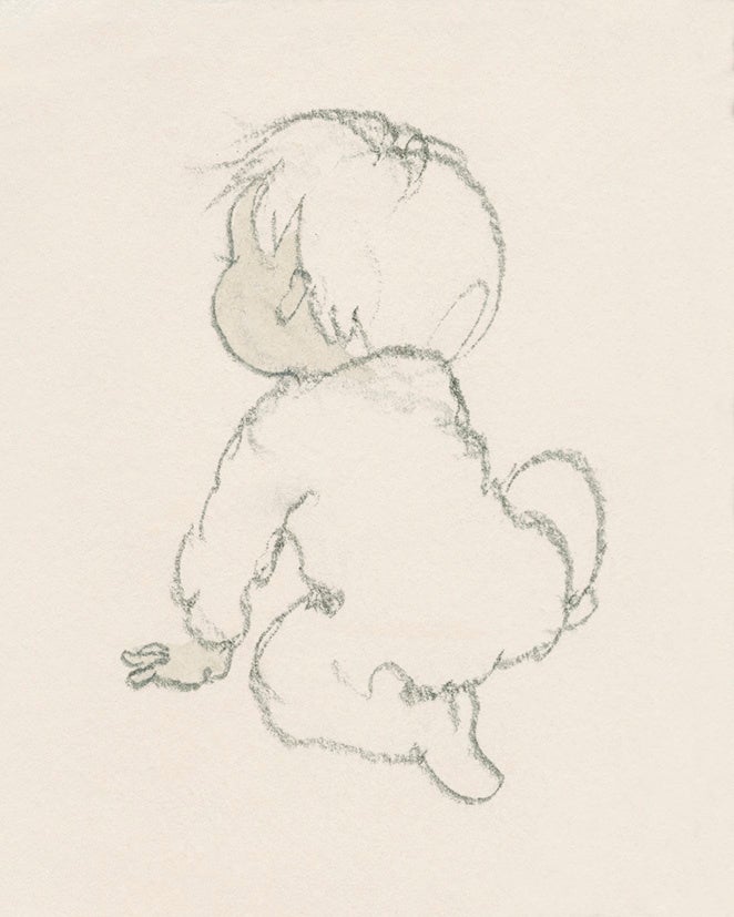 　左手をついた後ろ姿のあかちゃん（1971年）