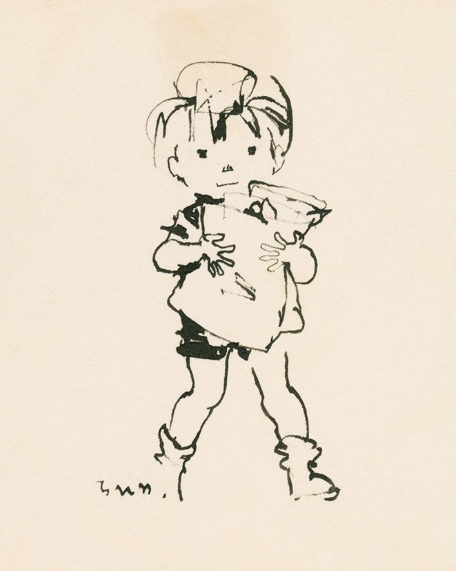 買い物袋を抱える男の子（1971年）