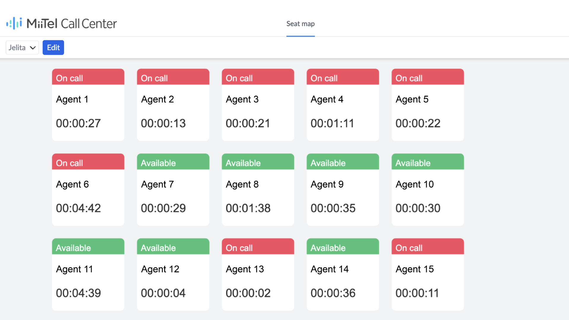 MiiTel Call Center機能を利用した発信マネジメントの画面